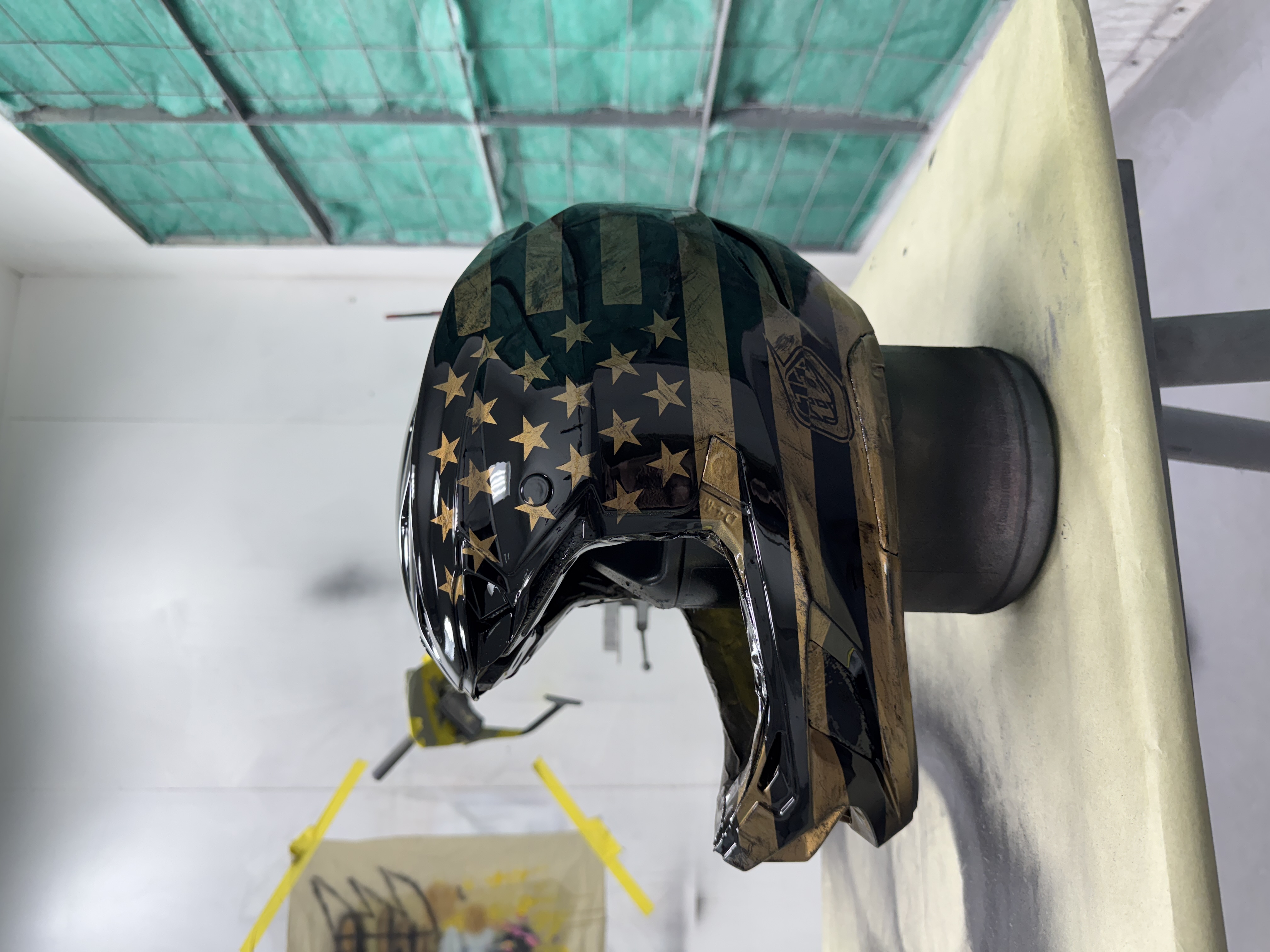 Troy Lee Designs helmet — side profile, stars and stripes